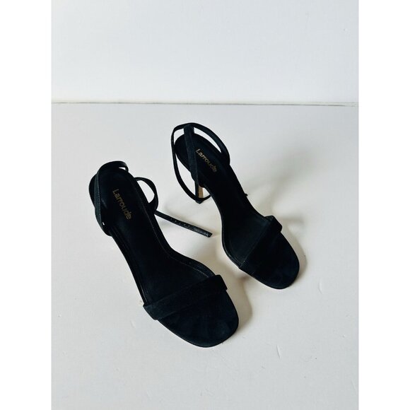 Larroude The Nyx Heels Black Suede Leather - Picture 3 of 7
